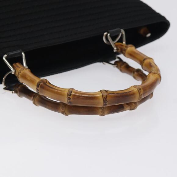 GUCCI Bamboo Hand Bag Nylon Black Silver 000 2058 0540 5 - Picture 7 of 12